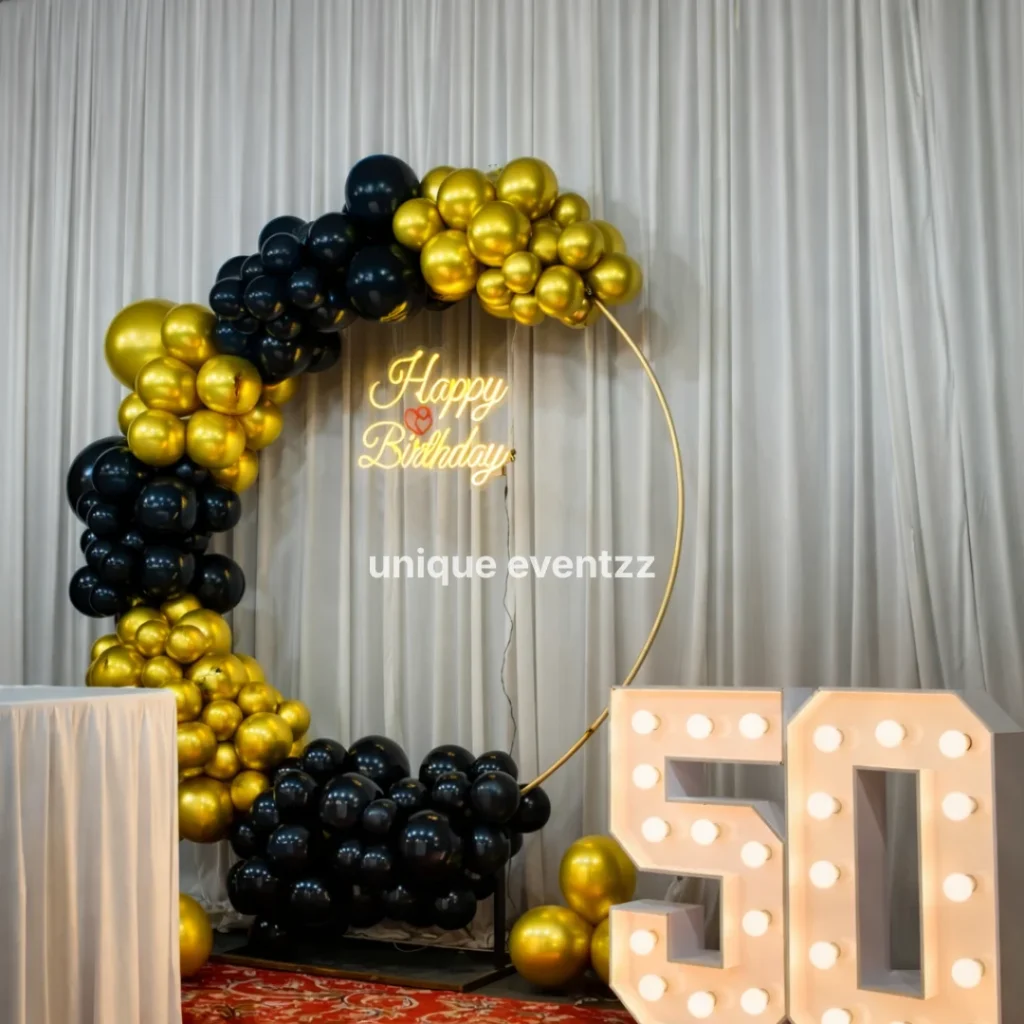 Golden and Black Balloon Ring Decor