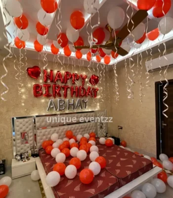 Romantic room decoration for birthday