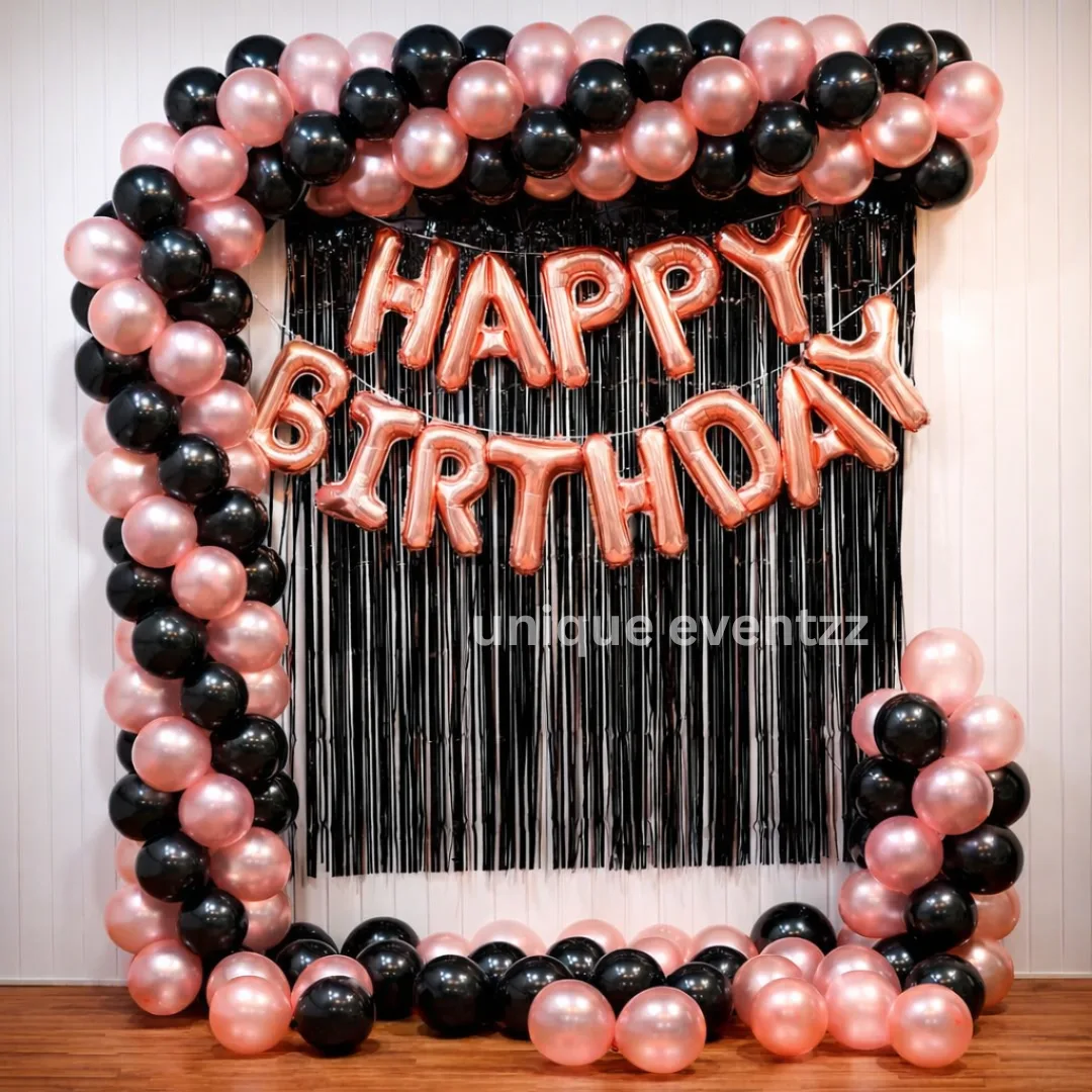 Chic Black and Rose Gold Birthday Affair